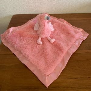 Cloud Island Pink Flamingo Lovey Soft Security Blanket Satin Trim Plush Toy
